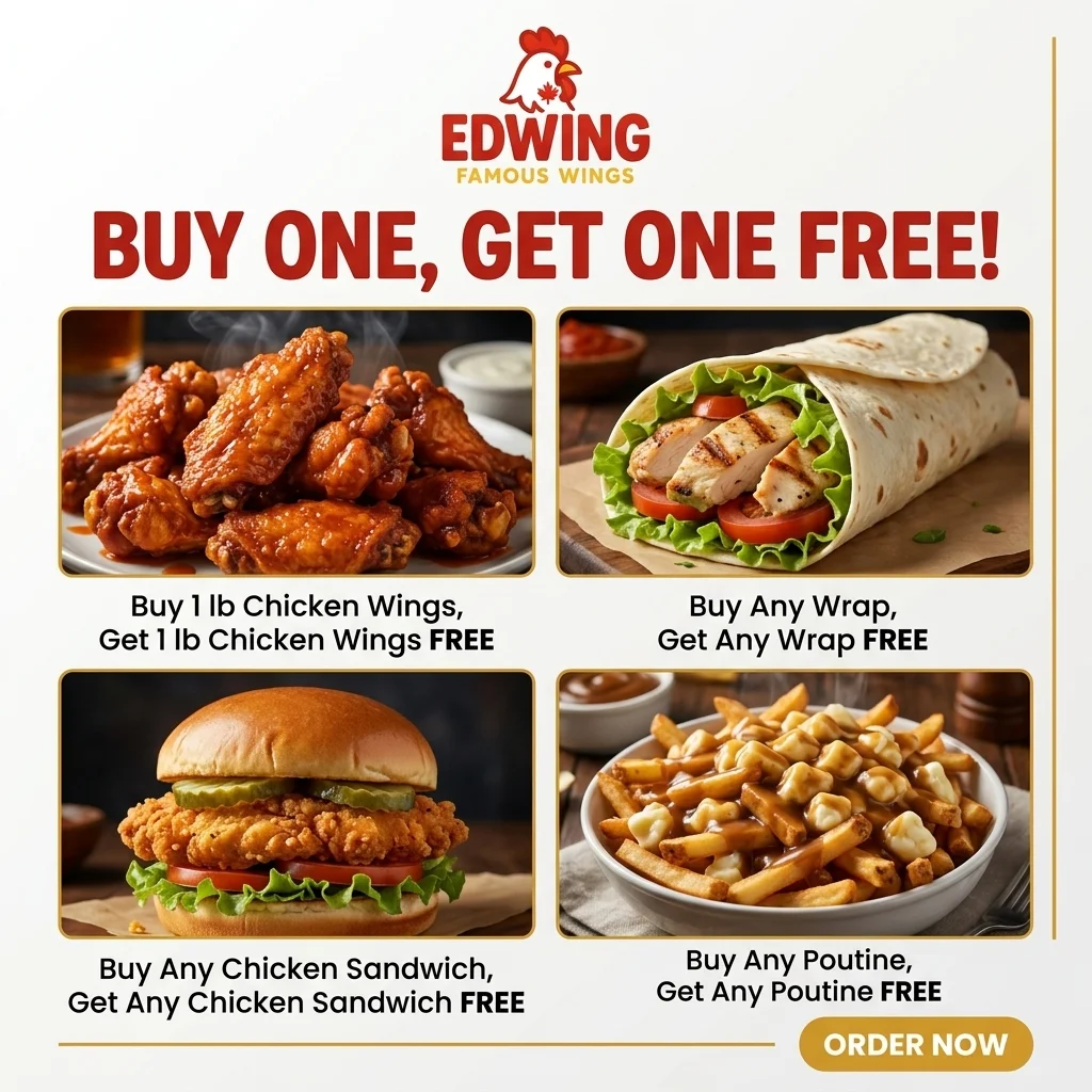 Special offer on chicken wings at Edwing in London, Ontario